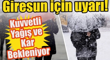 Giresun Valiliği’nden Yağış Uyarısı!