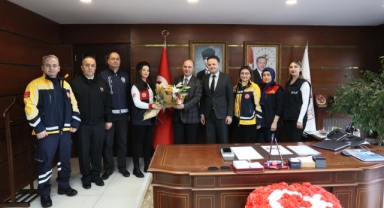 Giresun Valisi Serdengeçti, Acil Çağrı Merkezi Personelini Makamında Ağırladı