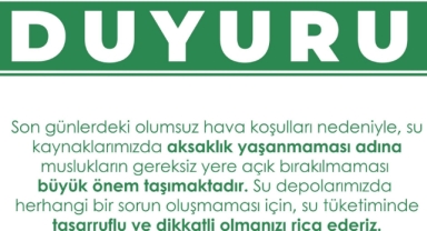 Kovanlık Belediyesi'nden Vatandaşlara Su Tasarrufu Çağrısı