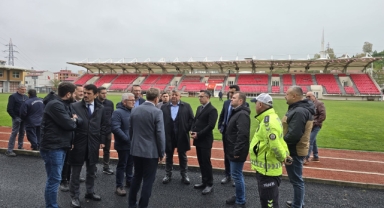 Bulancak Kaymakamı Koç, ilçe stadını inceledi