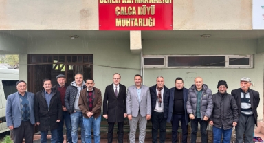 Dereli Belediye Başkanı Şenlikoğlu ve Dereli Kaymakamı Azman Çalca Köyü Muhtarını Ziyaret Etti