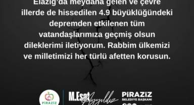 Piraziz Belediye Başkanı Ayyıldız’dan Elazığ Depremi İçin Geçmiş Olsun Mesajı