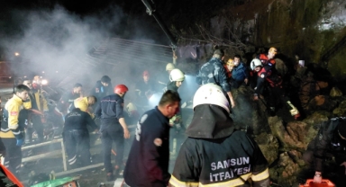 Samsun'da heyelan: Enkaz altında kalanlar var