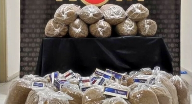 180 kilo tütün, 8400 adet makaron ele geçirildi