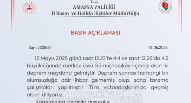 Amasya Valiliği: 'Deprem sonrası herhangi bir olumsuzluğa dair ihbar gelmedi'