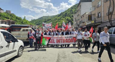Dereli'de 'Gazze İçin Ses Ver' Yürüyüşü Düzenlendi