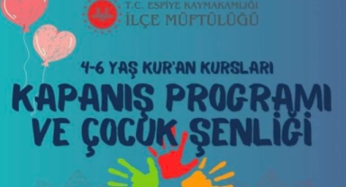 Espiye’de 4-6 Yaş Kur’an Kursları İçin Kapanış Programı ve Çocuk Şenliği Düzenleniyor
