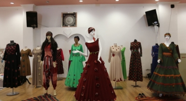 Espiye'de peştamal ve keşan bezinden dikilen kıyafetler sergilendi