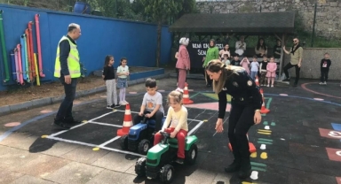Piraziz’de Miniklere Uygulamalı Trafik Eğitimi