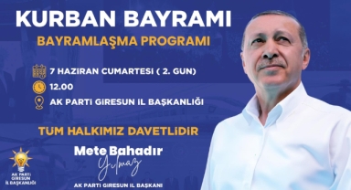 AK Parti Giresun İl Başkanlığı’ndan Bayramlaşma Töreni Daveti