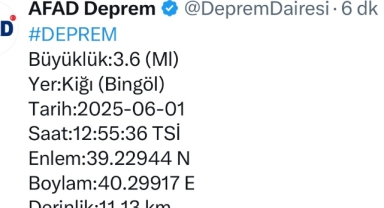 Bingöl'de bir deprem daha