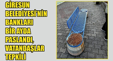 Giresun Belediyesi'nin Bankları Bir Ayda Paslandı, Vatandaşlar Tepkili