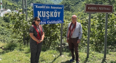 Giresun'da 2 İspanyol ıslık dili mirası taşıyıcısı, Kuşköy halkıyla bir araya geldi