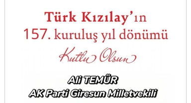 Milletvekili Temür'den, Türk Kızılay'ına 157. Yıl Kutlaması