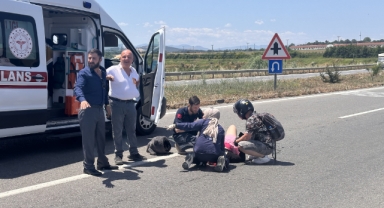 Samsun'da devrilen motosikletin sürücüsü yaralandı