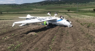 Teknik Arıza Faciayla Sonuçlandı: Eğitim Uçağı Ters Döndü!
