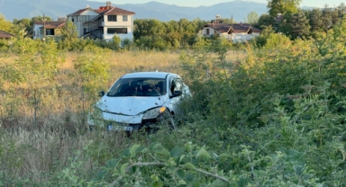 Büyükbaş hayvana çarpmamak için manevra yapınca aracı şarampole uçtu: 1 yaralı