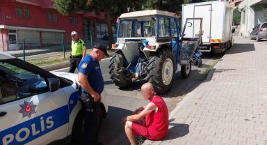 Çaldığı traktörle gezerken yakalandı