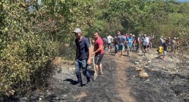 Fındık bahçesinde temizlerken bir dönüm alan zarar gördü