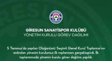 Giresun Sanayispor’da Yönetim Görev Dağılımını Yaptı