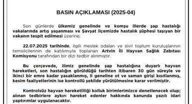 Karadeniz'in o kentinde şap hastalığına karşı hayvan hareketleri 30 gün yasaklandı