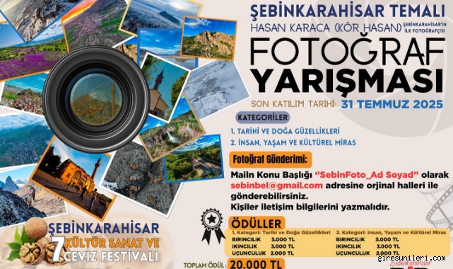 Şebinkarahisar Fotoğraf Yarışmasına Yoğun İlgi: Şartlar Güncellendi!