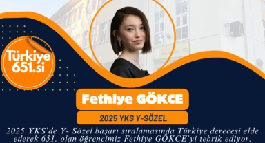 YKS 2025’te Gurur Tablosu: Bulancak Anadolu Lisesi Öğrencisi Fethiye Gökce Türkiye 651.’si Oldu