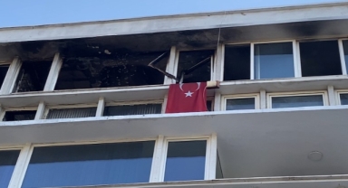 Apartman dairesi alev alev yandı
