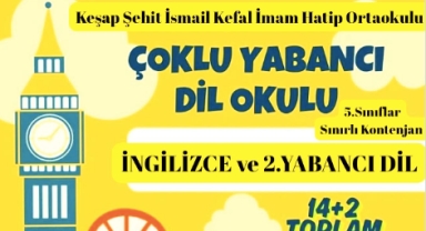 Keşap Şehit İsmail Kefal İmam Hatip Ortaokulunda Çoklu Dil Eğitimi Programı Başlıyor