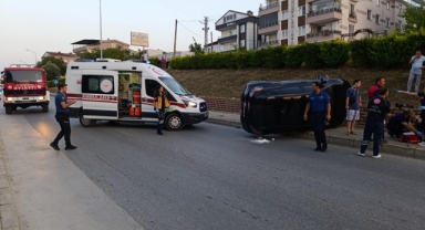 Otomobilin devrilmesi sonucu 1 kişi yaralandı