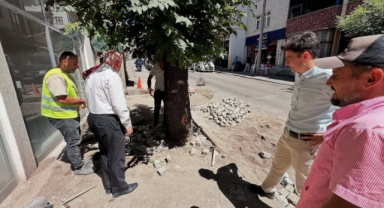 Şebinkarahisar Belediye Başkanı Şentürk, Atatürk Caddesi’ndeki Kaldırım Çalışmalarını Yerinde İnceledi