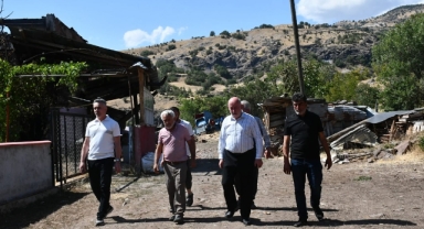 Şebinkarahisar Belediye Başkanı Şentürk, Yangın Bölgesinde İncelemelerde Bulundu