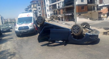 Takla atan araçtan burnu bile kanamadan çıktı