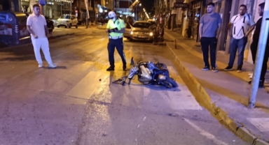 Devrilen motosikletin sürücüsü ağır yaralandı