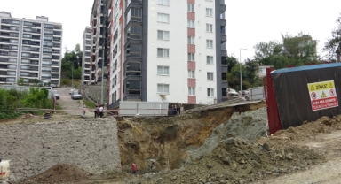 Giresun Belediyesi tarafından imara açılan yeşil alan site sakinlerini tehlikeye soktu