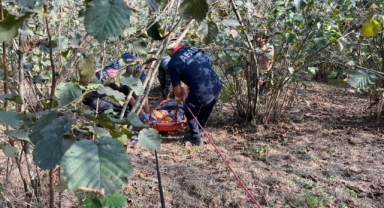 Giresun'da yamaç arazide fenalaşan kadının imdadına ekipler yetişti
