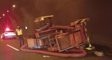Giresun’dan Samsun’a Giden Patoz Boztepe Tüneli'nde Devrildi!