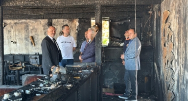 Milletvekili Temür ve Başkan Yılmaz'dan Yangın Mağduru Esnafa Ziyaret