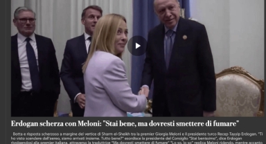 Cumhurbaşkanı Erdoğan'ın İtalya Başbakanı Meloni'ye sigara uyarısı İtalya basınında