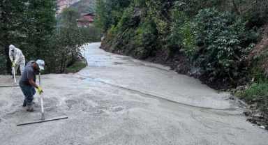 Espiye'nin O Köyünde Beton Yol Çalışmaları Tamamlandı