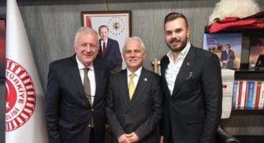 Giresun’un Önde Gelen İsimleri TBMM’de Milletvekili Nazım Elmas’ı Ziyaret Etti