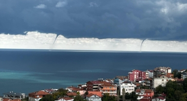 O kentte denizde hortum paniği