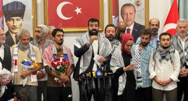 Sumud Filosu'nda alıkonulan 15 Türk aktivist İstanbul’a geldi