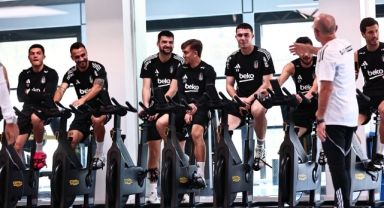 Beşiktaş günün ilk çalışmasını salonda yaptı