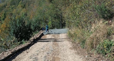 Espiye’nin O Köyünde Beton Yol Çalışmaları Tamamlandı