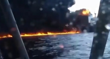 Karadeniz'deki geminin vurulma anı ortaya çıktı!