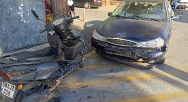 Otomobil ile motosiklet çarpıştı: 1 yaralı