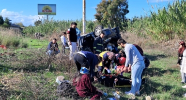 Otomobil şarampole yuvarlandı: 3 yaralı