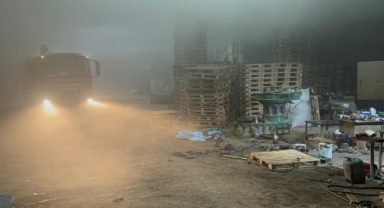 Palet fabrikasında yangın paniği