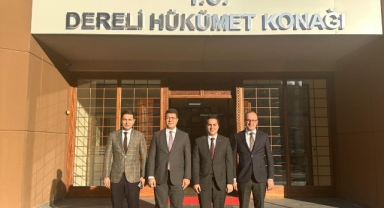 Piraziz, Doğankent ve Alucra Kaymakamlarından Dereli Kaymakamı Mustafa Gövercin’e Ziyaret